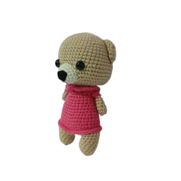Peluche oso vestido fucsia amigurumi - Imagen 2