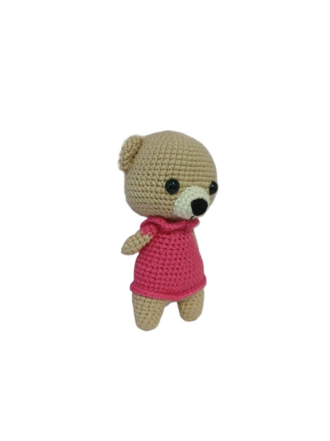 Peluche oso vestido fucsia amigurumi - Imagen 3
