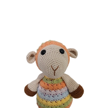 Peluche oveja de colores hecha a mano a ganchillo (amigurumi). - Imagen 1