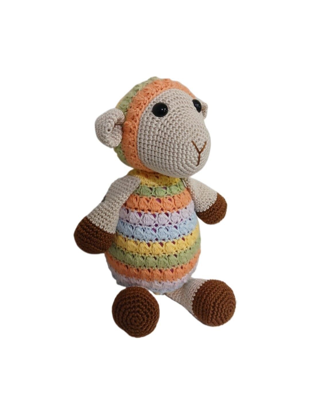 Peluche oveja de colores hecha a mano a ganchillo (amigurumi). - Imagen 2