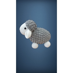 Peluche oveja gris hecha a mano a ganchillo (amigurumi). - Imagen 1