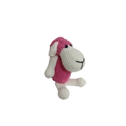 Peluche oveja rosa hecha a mano a ganchillo (amigurumi). - Imagen 2