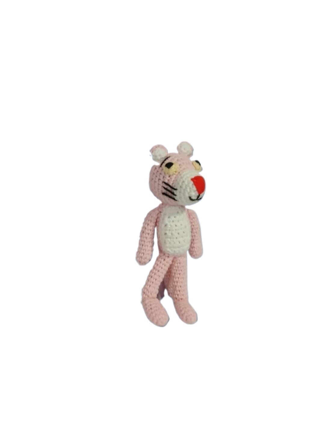 Peluche pantera rosa hecho a mano a ganchillo (amigurumi). - Imagen 2