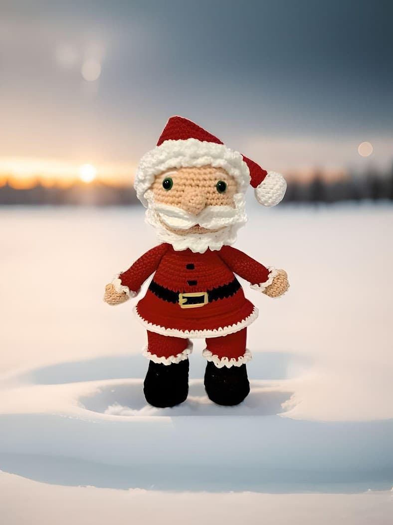 Peluche papá noel navideño amigurumi - Imagen 1