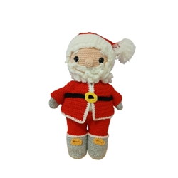 Peluche papá noel navideño-navidad hecho a mano a ganchillo (amigurumi). - Imagen 1