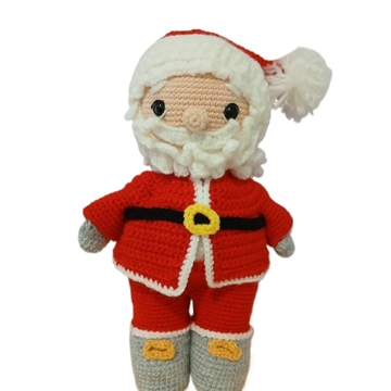 Peluche papá noel navideño-navidad hecho a mano a ganchillo (amigurumi). - Imagen 1