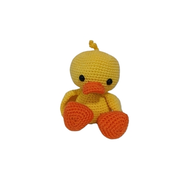 Peluche pato amarillo hecho a mano a ganchillo (amigurumi). - Imagen 1