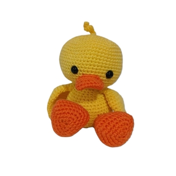 Peluche pato amarillo hecho a mano a ganchillo (amigurumi). - Imagen 1