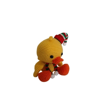 Peluche pato amarillo navideño navidad hecho a mano a ganchillo (amigurumi). - Imagen 2