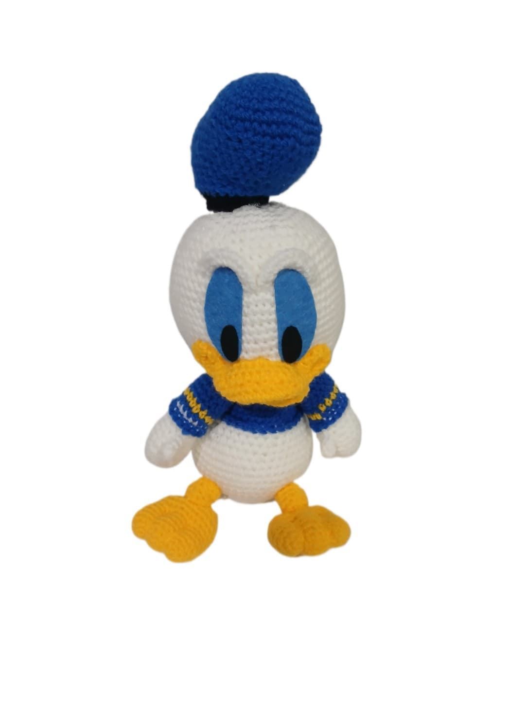 Peluche pato donald hecho a mano a ganchillo (amigurumi).Ficha técnica: - Imagen 1