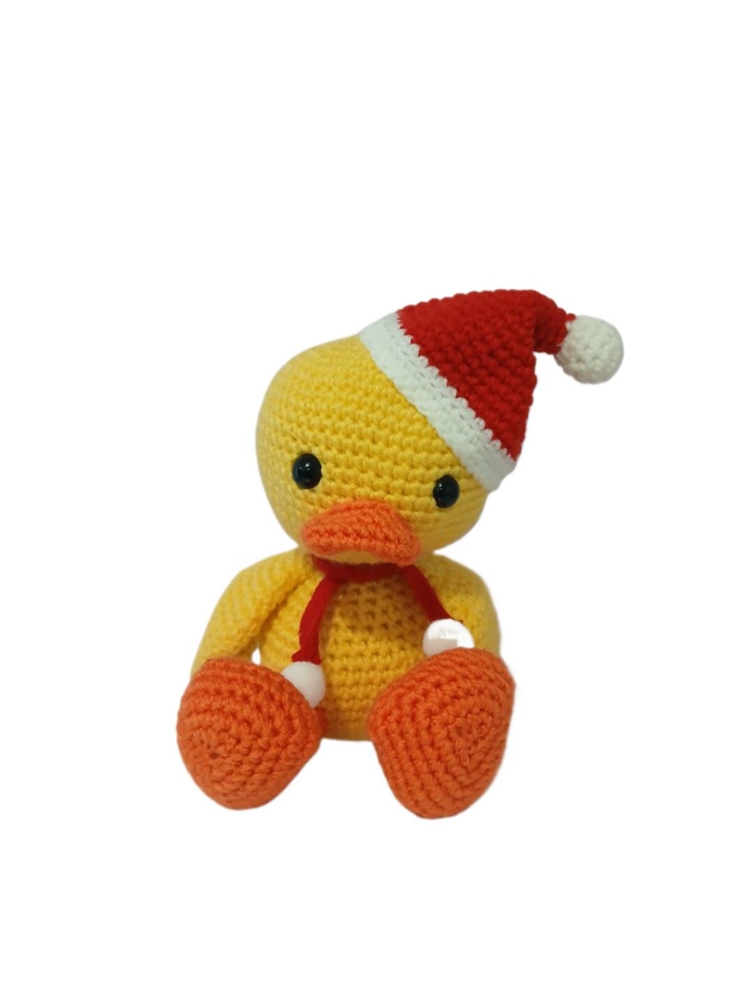 Peluche pato navideño-navidad hecho a mano a ganchillo (amigurumi). - Imagen 1