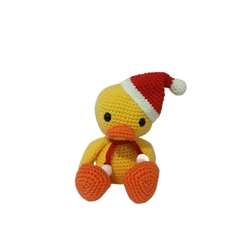 Peluche pato navideño-navidad hecho a mano a ganchillo (amigurumi). - Imagen 1