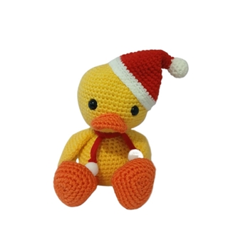 Peluche pato navideño-navidad hecho a mano a ganchillo (amigurumi). - Imagen 1
