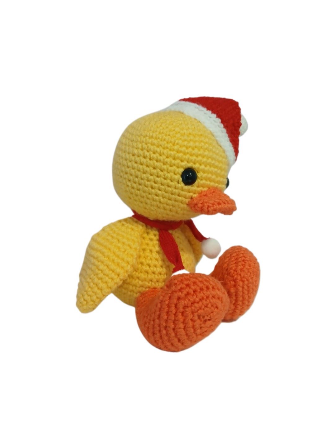 Peluche pato navideño-navidad hecho a mano a ganchillo (amigurumi). - Imagen 2
