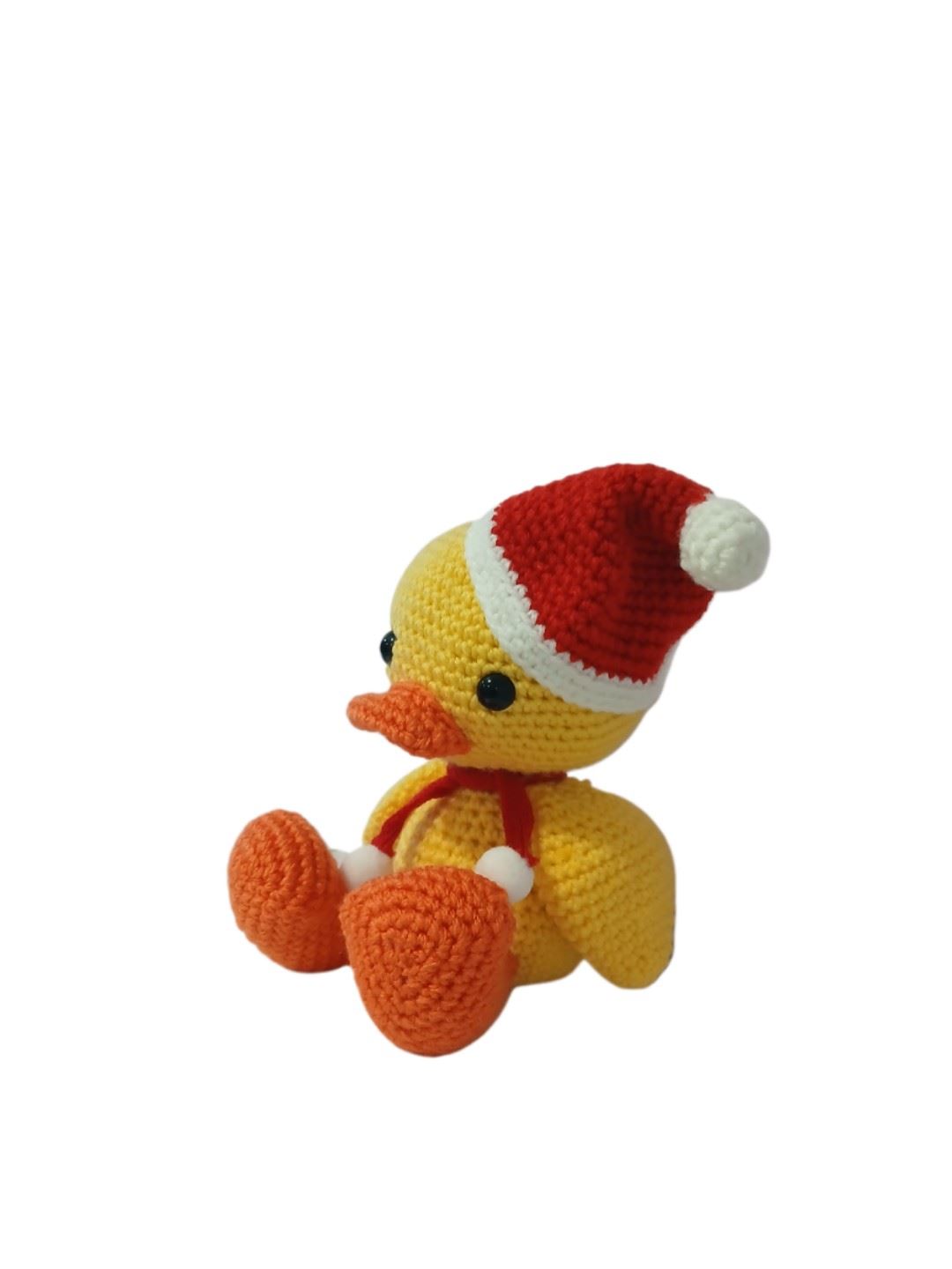 Peluche pato navideño-navidad hecho a mano a ganchillo (amigurumi). - Imagen 3