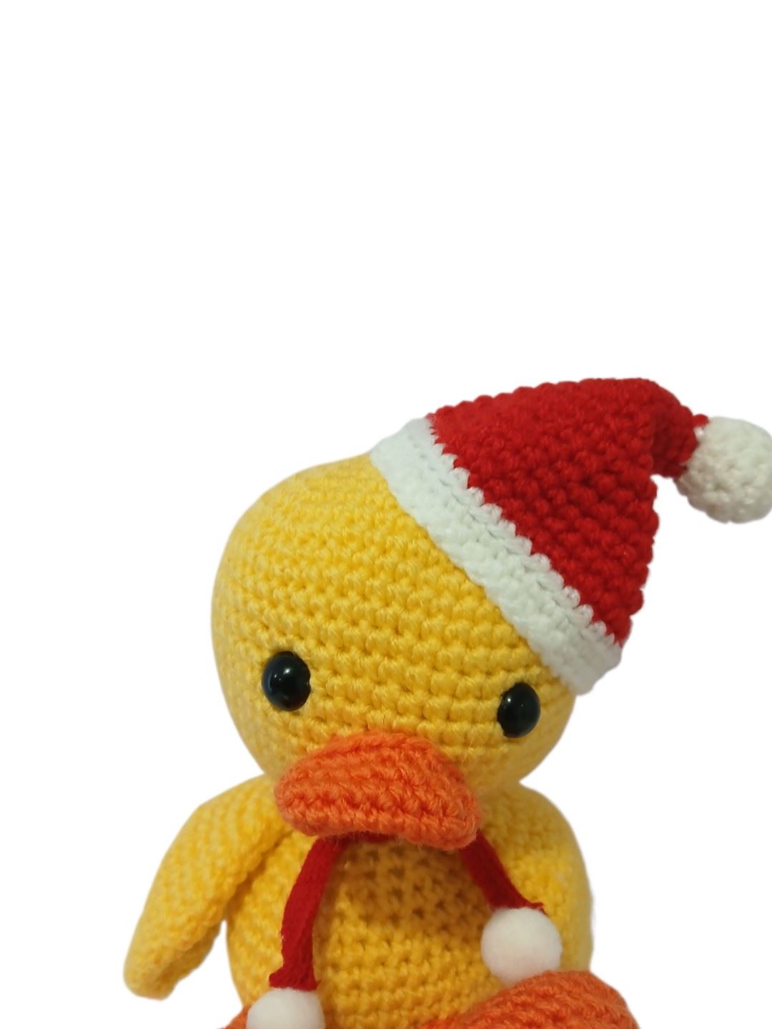 Peluche pato navideño-navidad hecho a mano a ganchillo (amigurumi). - Imagen 4