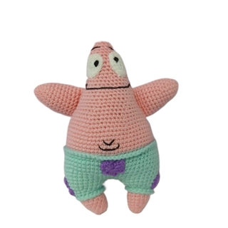 Peluche patricio bob esponja hecho a mano a ganchillo (amigurumi). - Imagen 1
