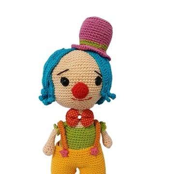 Peluche payaso hecho a mano a ganchillo (amigurumi). - Imagen 2