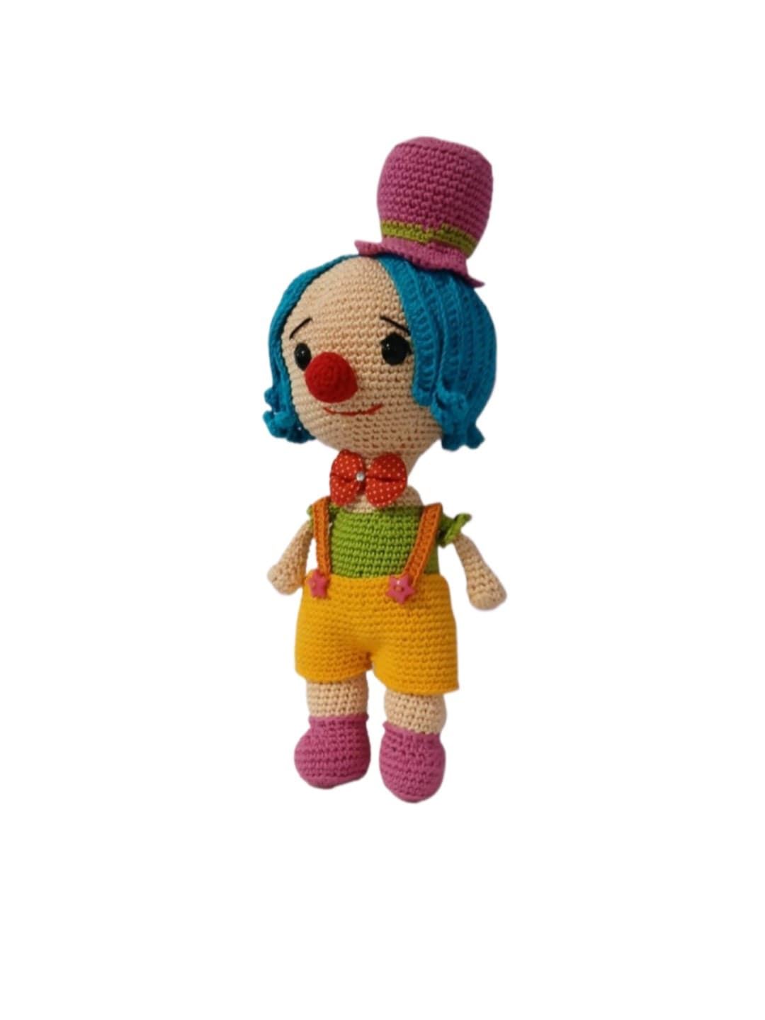 Peluche payaso hecho a mano a ganchillo (amigurumi). - Imagen 4
