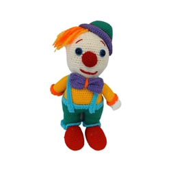 Peluche payaso hecho a mano a ganchillo (amigurumi). - Imagen 1