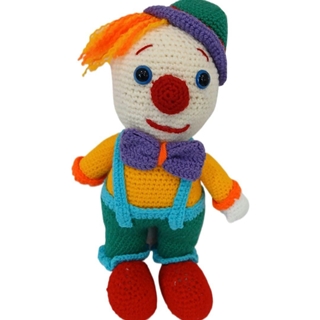 Peluche payaso hecho a mano a ganchillo (amigurumi). - Imagen 1