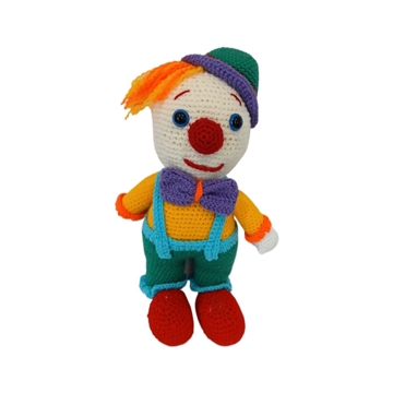 Peluche payaso hecho a mano a ganchillo (amigurumi). - Imagen 1