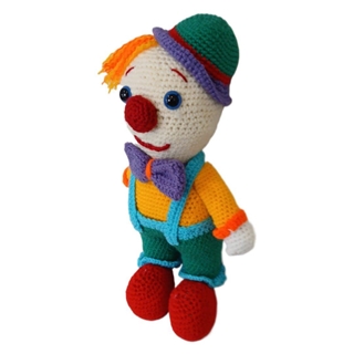 Peluche payaso hecho a mano a ganchillo (amigurumi). - Imagen 2