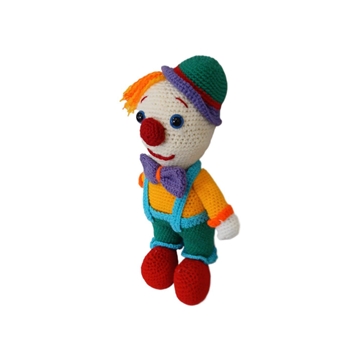Peluche payaso hecho a mano a ganchillo (amigurumi). - Imagen 2
