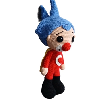 Peluche payaso plim plim hecho a mano a ganchillo (amigurumi). - Imagen 2