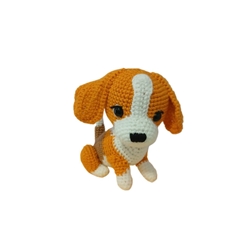 Peluche perro Beagle hecho a mano a ganchillo (amigurumi). - Imagen 1