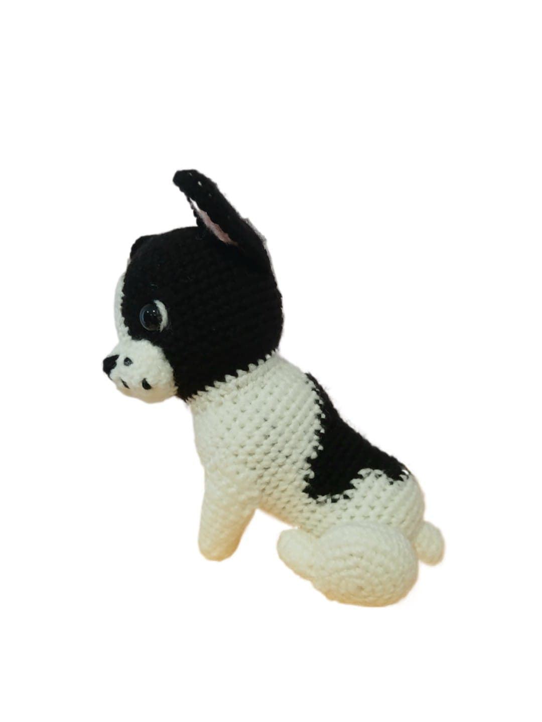 Peluche perro Bulldog francés hecho a mano a ganchillo (amigurumi). - Imagen 2