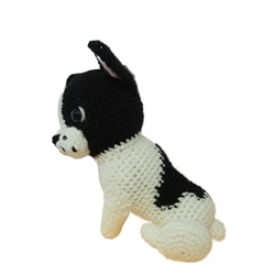 Peluche perro Bulldog francés hecho a mano a ganchillo (amigurumi). - Imagen 2