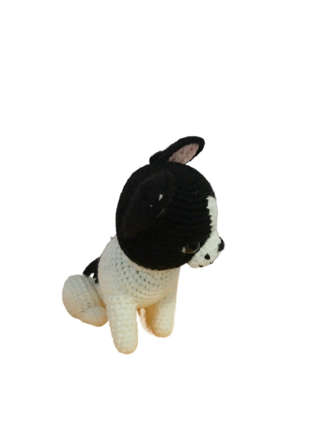 Peluche perro Bulldog francés hecho a mano a ganchillo (amigurumi). - Imagen 4