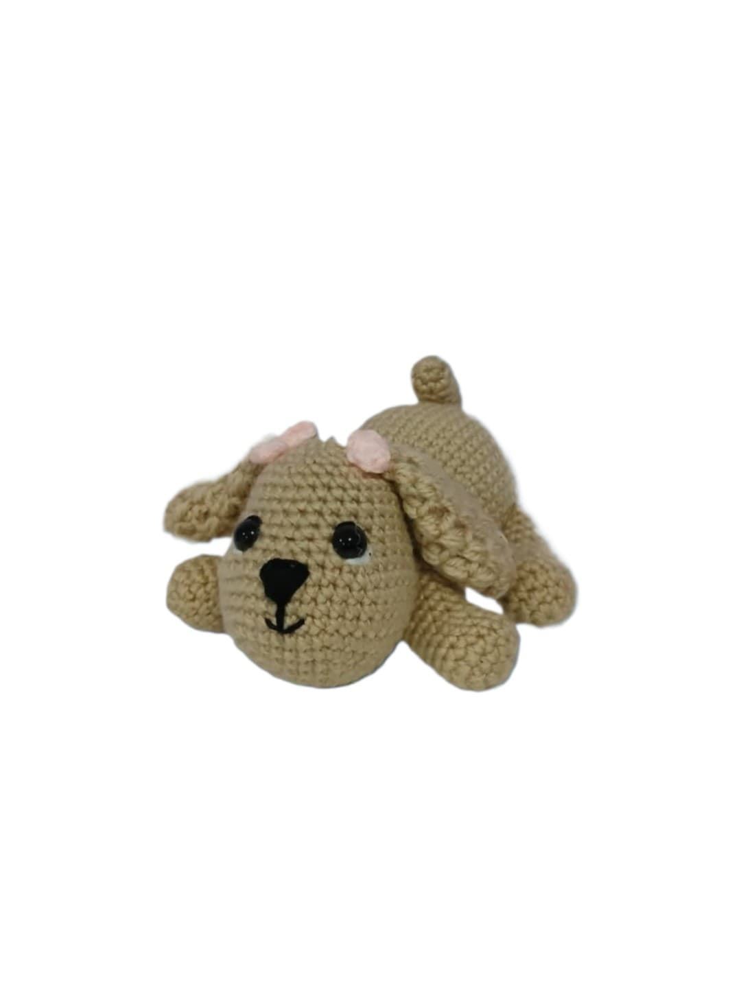 Peluche perro cocker con lazos hecho a mano a ganchillo (amigurumi). - Imagen 1