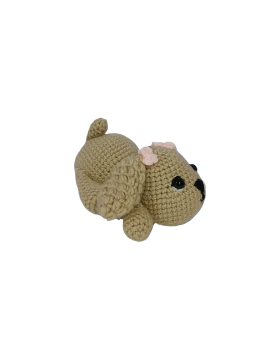 Peluche perro cocker con lazos hecho a mano a ganchillo (amigurumi). - Imagen 3
