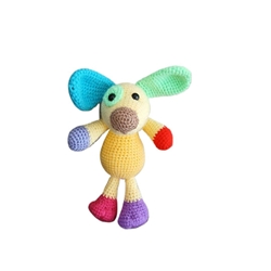 Peluche perro colores hecho a mano a ganchillo (amigurumi). - Imagen 1