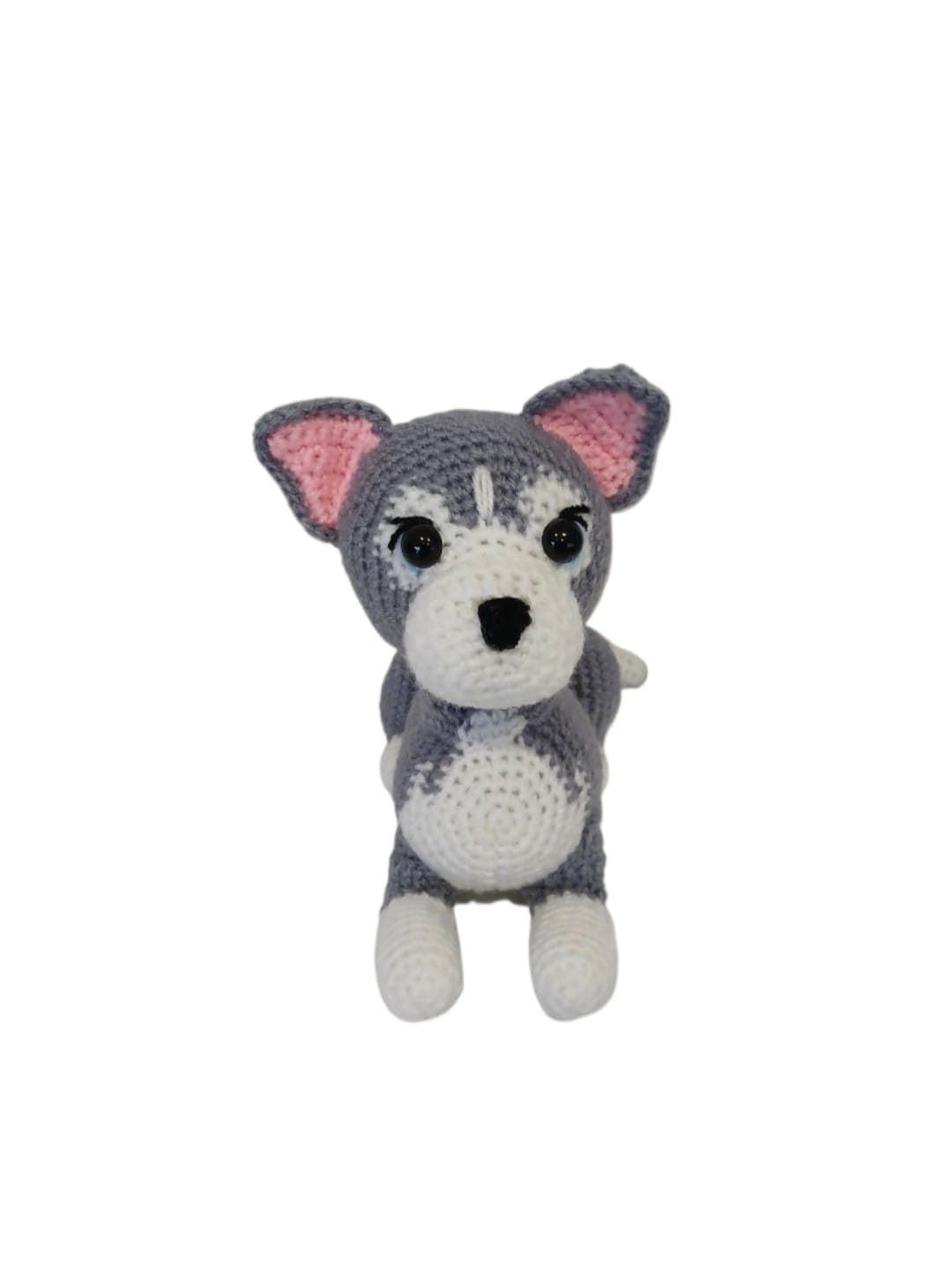 Peluche perro husky hecho a mano a ganchillo (amigurumi). - Imagen 1