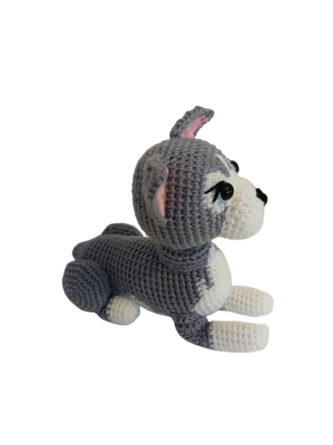 Peluche perro husky hecho a mano a ganchillo (amigurumi). - Imagen 2