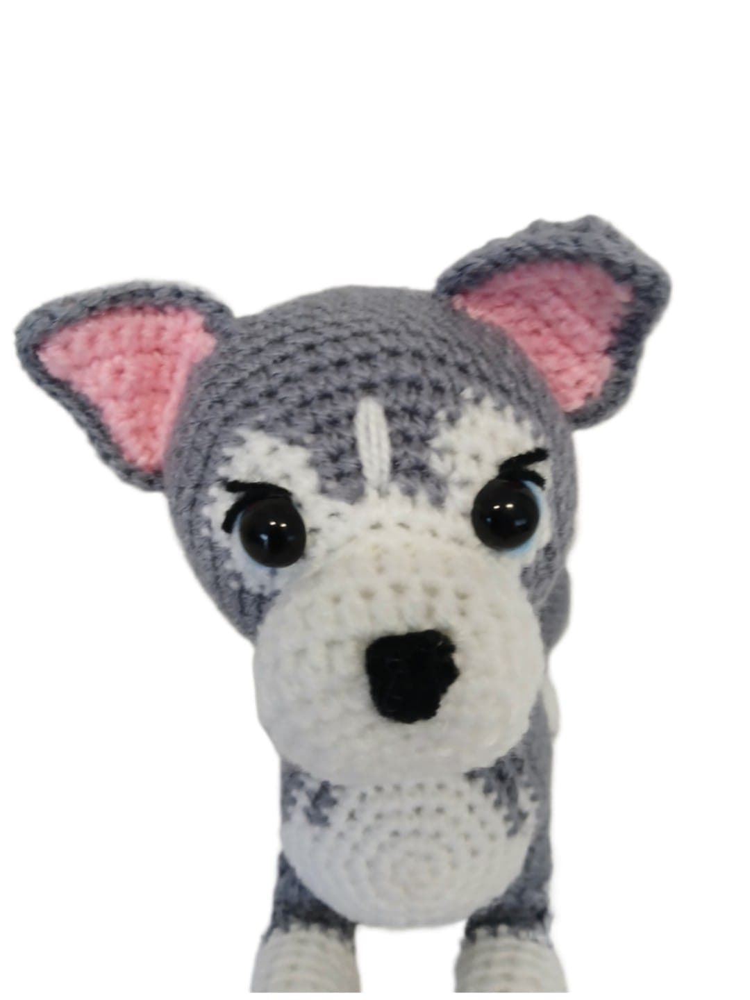 Peluche perro husky hecho a mano a ganchillo (amigurumi). - Imagen 4