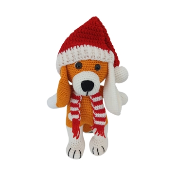 Peluche perro navideño navidad amigurumi hecho a mano a ganchillo - Imagen 1