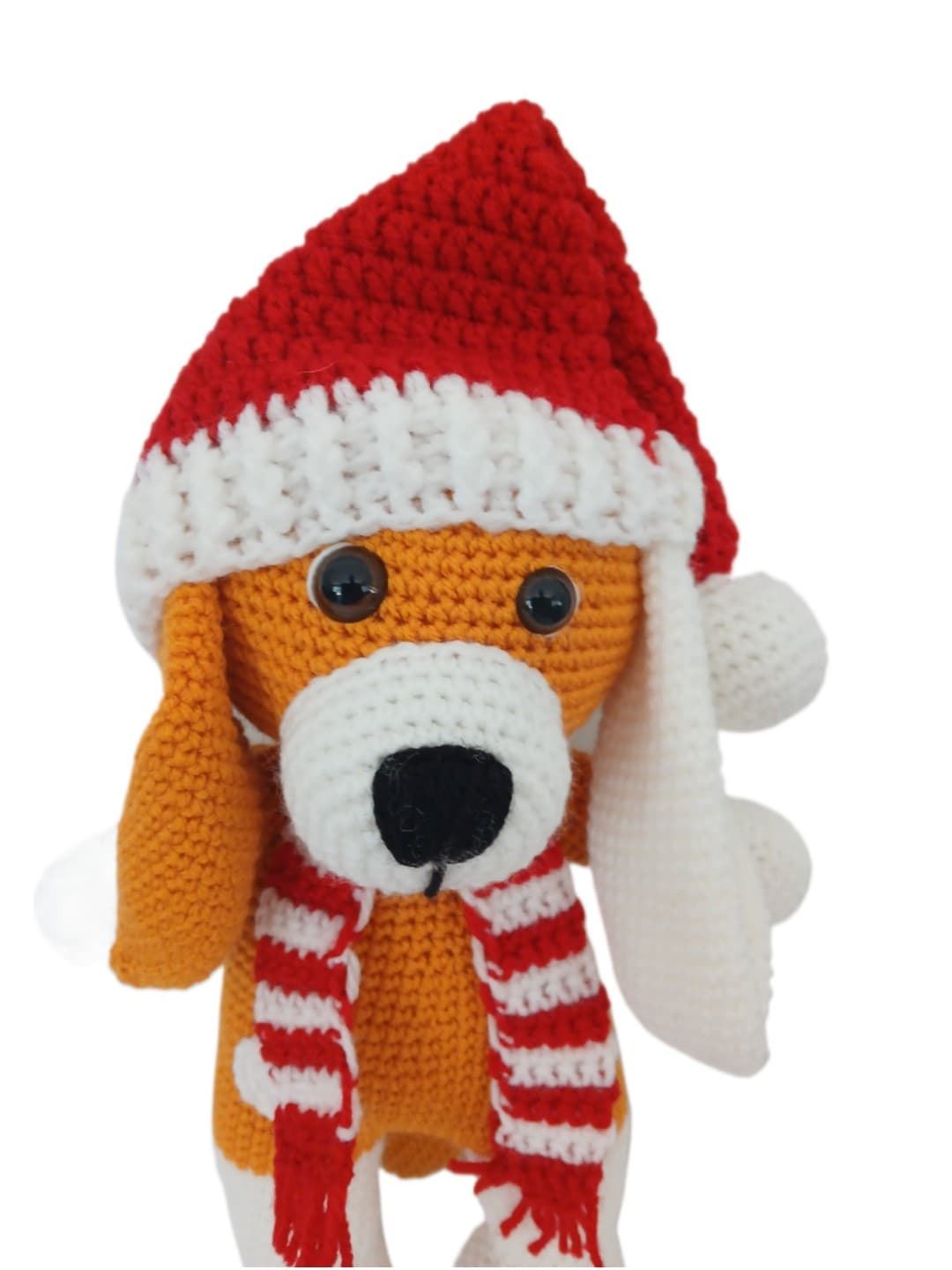 Peluche perro navideño navidad amigurumi hecho a mano a ganchillo - Imagen 4