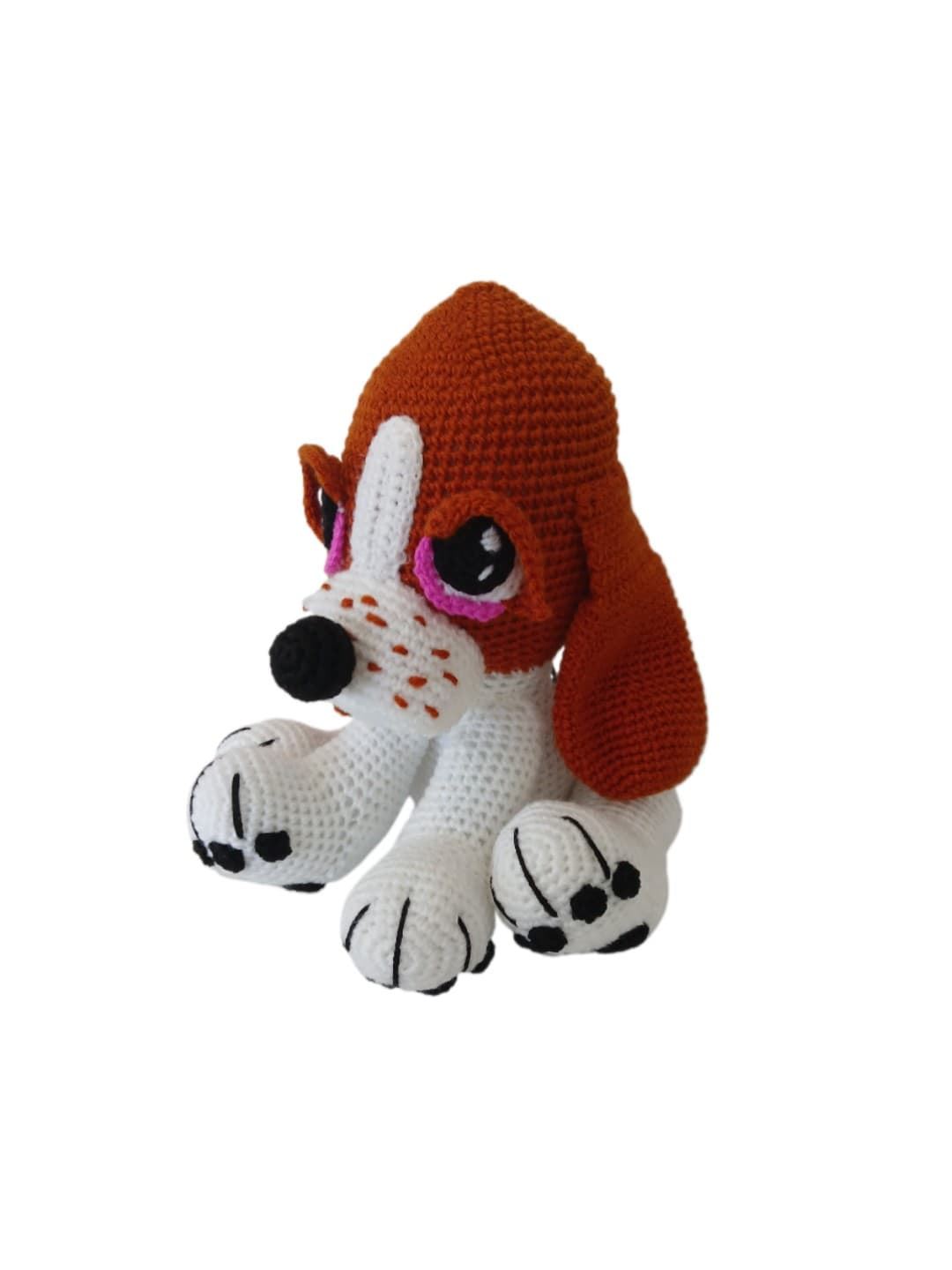 Peluche perro orejas largas hecho a mano a ganchillo (amigurumi). - Imagen 3