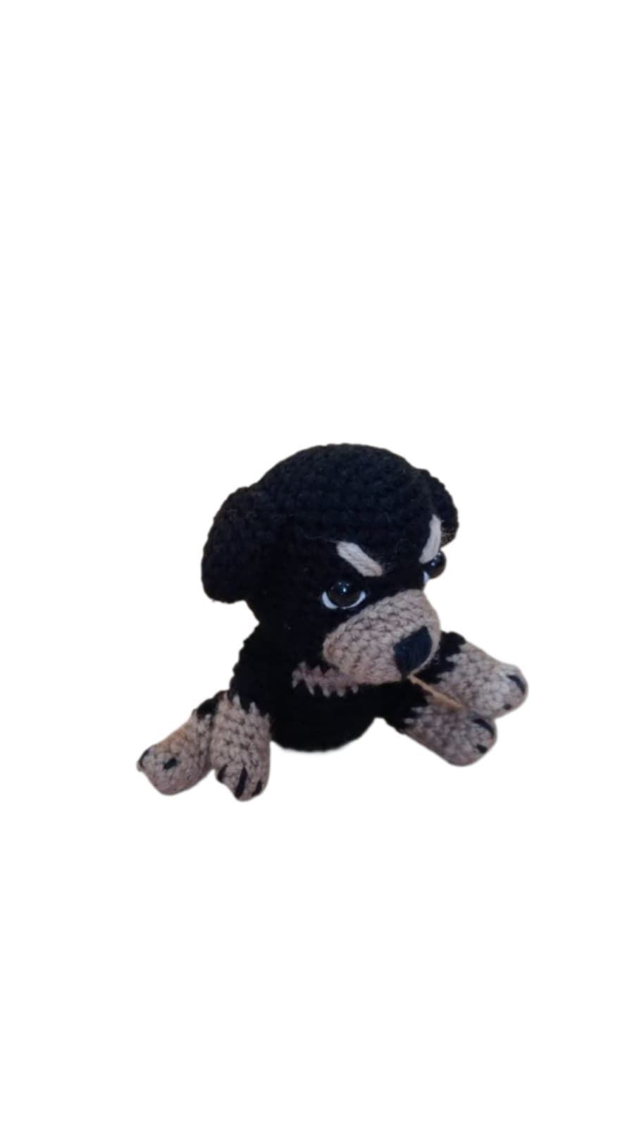 Peluche perro rotwailer hecha a mano a ganchillo (amigurumi). - Imagen 2