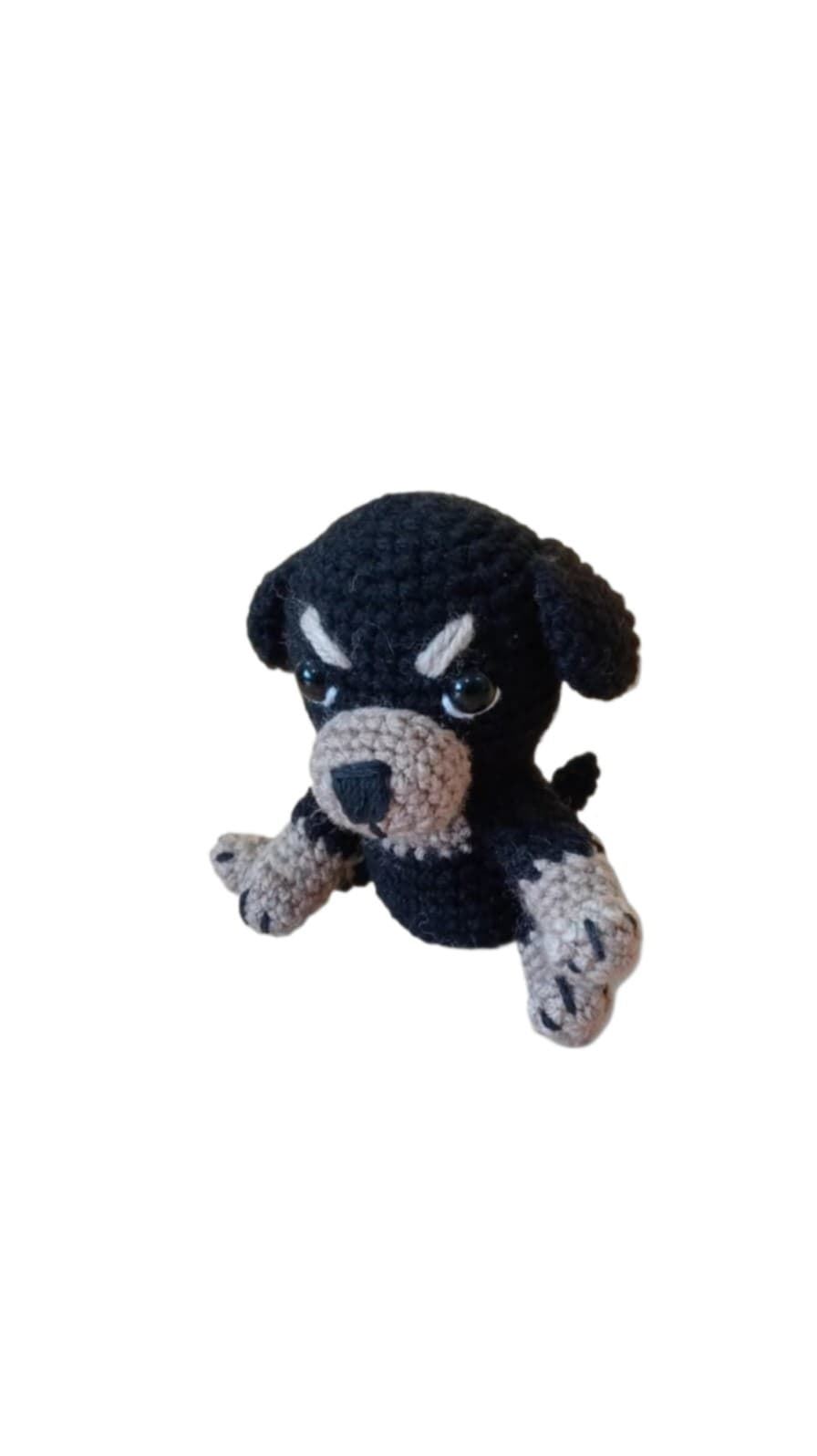 Peluche perro rotwailer hecha a mano a ganchillo (amigurumi). - Imagen 3