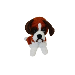 Peluche perro San Bernardo hecha a mano a ganchillo (amigurumi). - Imagen 1
