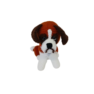 Peluche perro San Bernardo hecha a mano a ganchillo (amigurumi). - Imagen 1