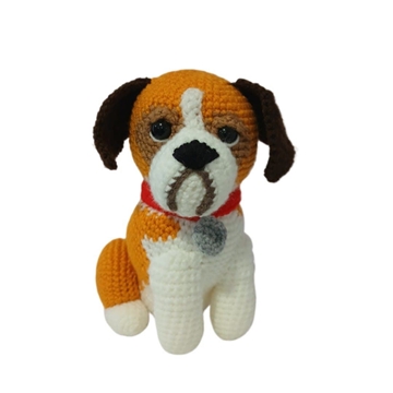 Peluche perro San Bernardo hecha a mano a ganchillo (amigurumi). - Imagen 1