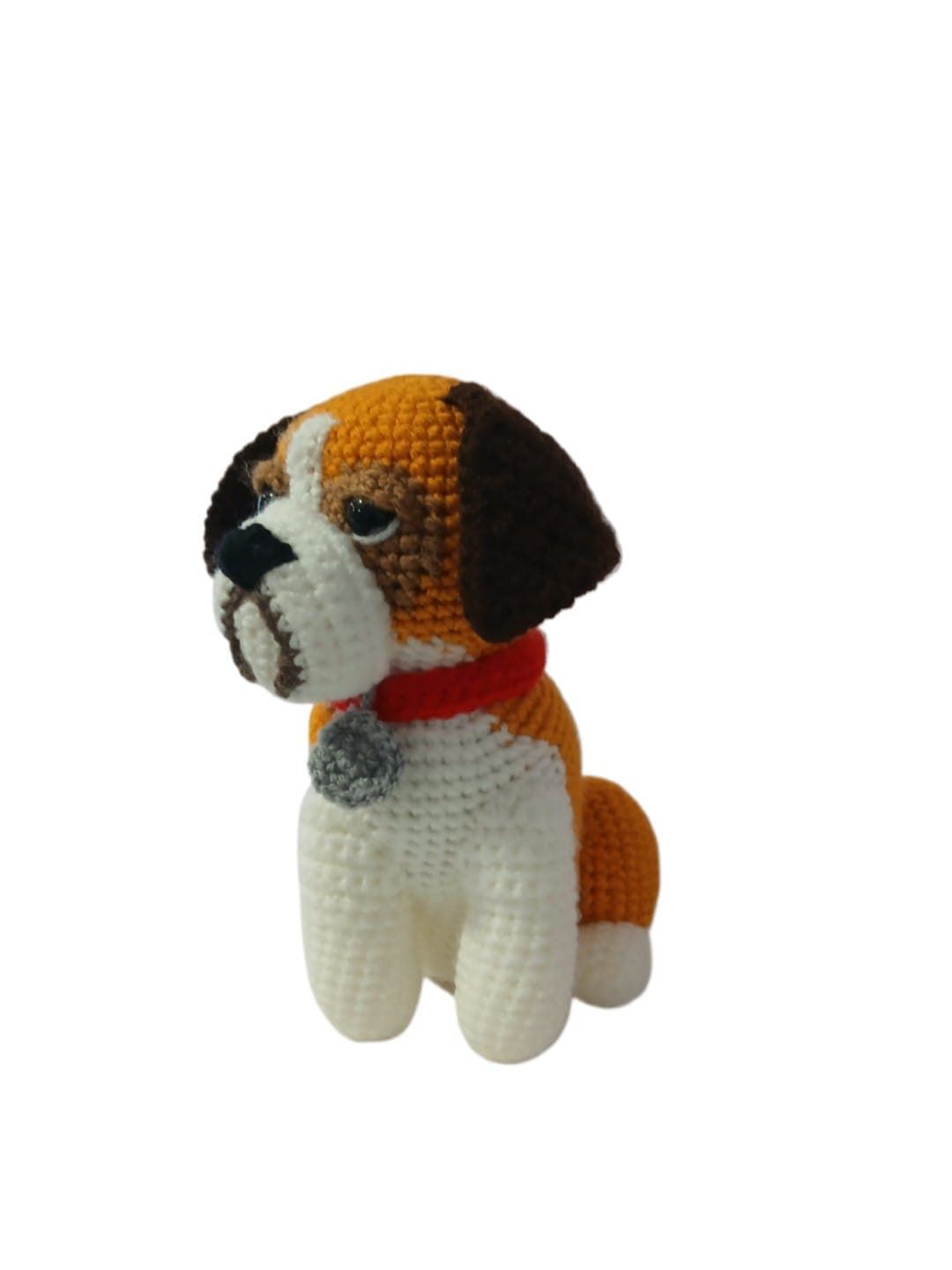 Peluche perro San Bernardo hecha a mano a ganchillo (amigurumi). - Imagen 4