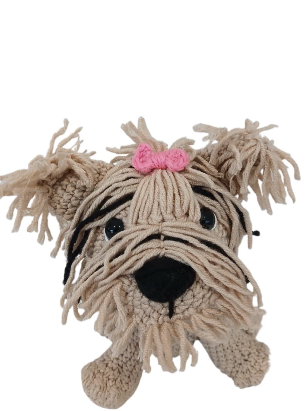 Peluche perro yorkshire terrier hecha a mano a ganchillo (amigurumi). - Imagen 4