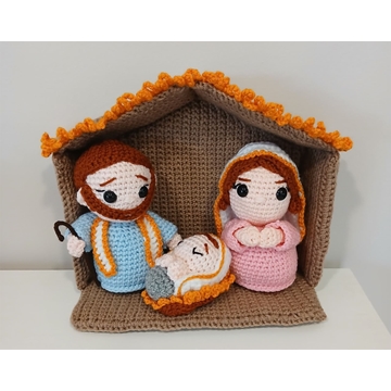 Peluche pesebre nacimiento hecho a mano a ganchillo (amigurumi). - Imagen 1
